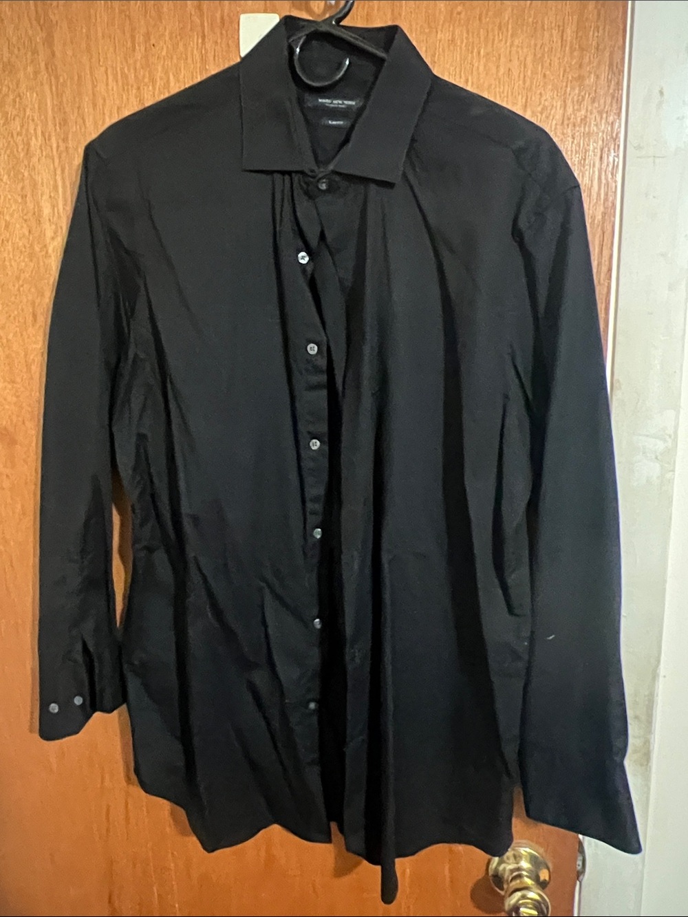 Marc New York Men's Black Long-Sleeve Dress Shirt - Classic Point Collar